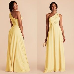 NWT Birdy Grey Kira Chiffon One Shoulder Maxi Dress Gown Medium Romantic Chic